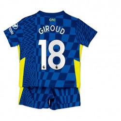 Camisola Chelsea Olivier Giroud 18 Criança Equipamento Primeiro 2021-2022 Manga Curta